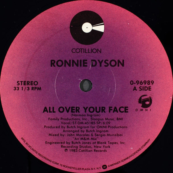 Ronnie Dyson - All Over Your Face B/w Don't Need You Now - LP