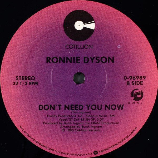 Ronnie Dyson - All Over Your Face B/w Don't Need You Now - LP