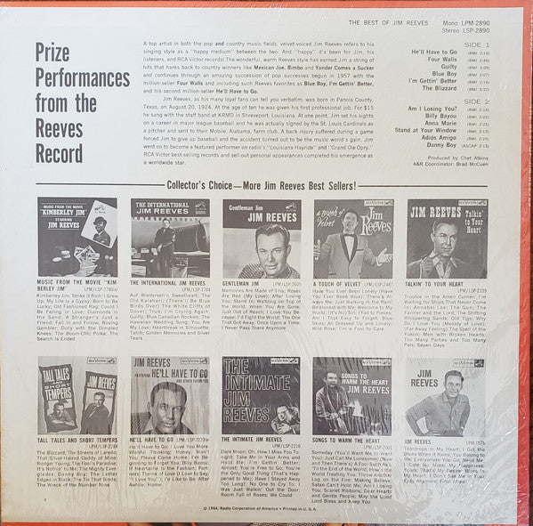 Jim Reeves - The Best Of Jim Reeves - LP