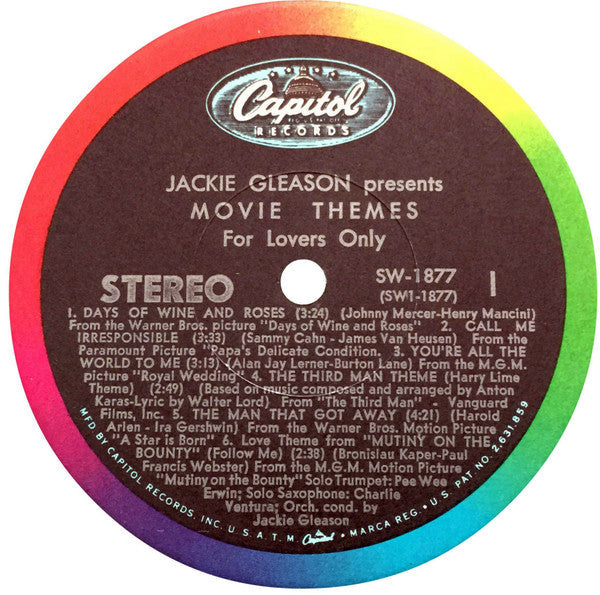 Jackie Gleason - Movie Themes - For Lovers Only - LP