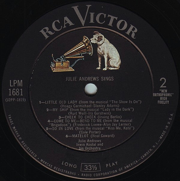 Julie Andrews - Julie Andrews Sings - LP