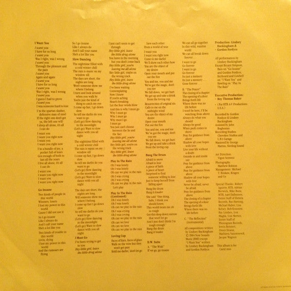 Lindsey Buckingham - Go Insane - LP