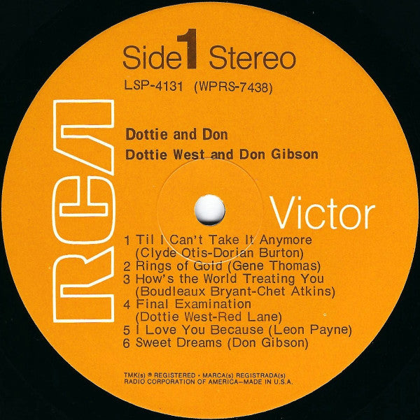 Dottie West And Don Gibson - Dottie & Don - LP