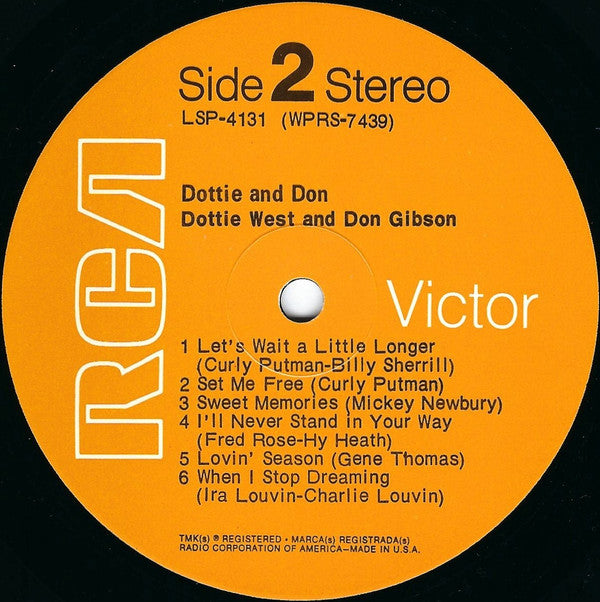 Dottie West And Don Gibson - Dottie & Don - LP