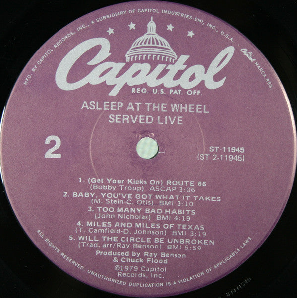 Asleep At The Wheel - Served Live - LP