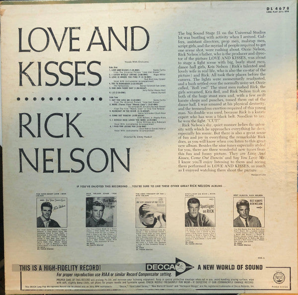 Rick Nelson* - Love And Kisses - LP