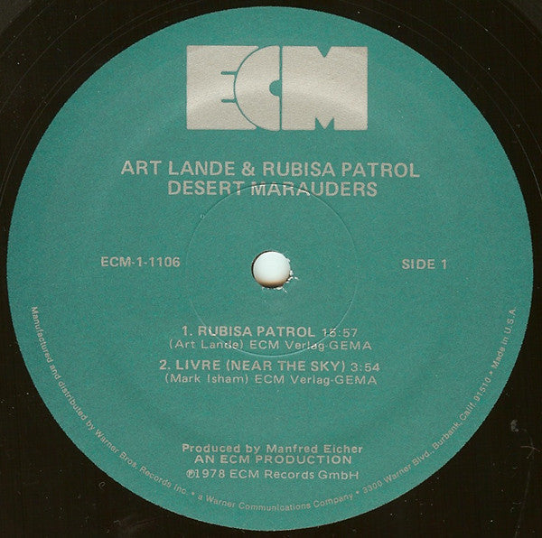 Art Lande And Rubisa Patrol - Desert Marauders - LP