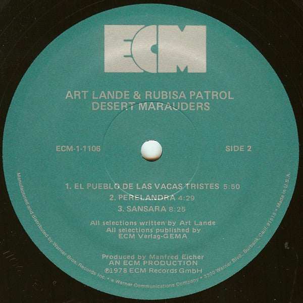 Art Lande And Rubisa Patrol - Desert Marauders - LP