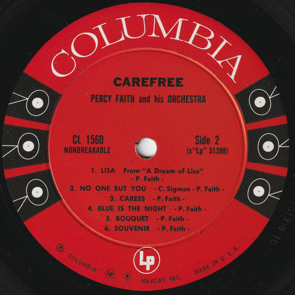 Percy Faith And His Orchestra* - Carefree - LP