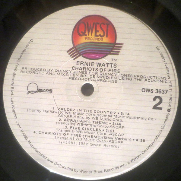 Ernie Watts - Chariots Of Fire - LP