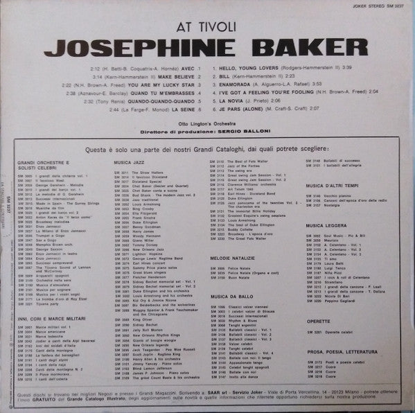 Josephine Baker, Otto Lington's Orchestra - Josephine Baker At Tivoli - LP