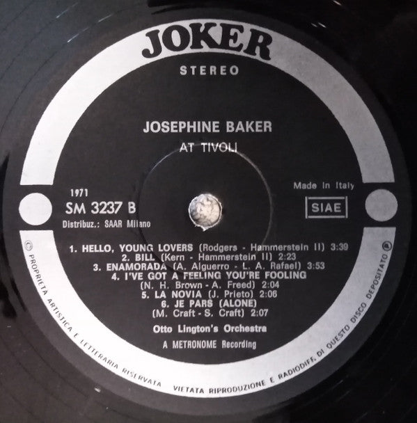 Josephine Baker, Otto Lington's Orchestra - Josephine Baker At Tivoli - LP