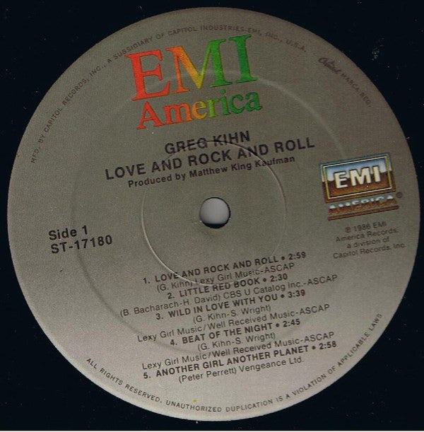 Greg Kihn - Love And Rock And Roll - LP