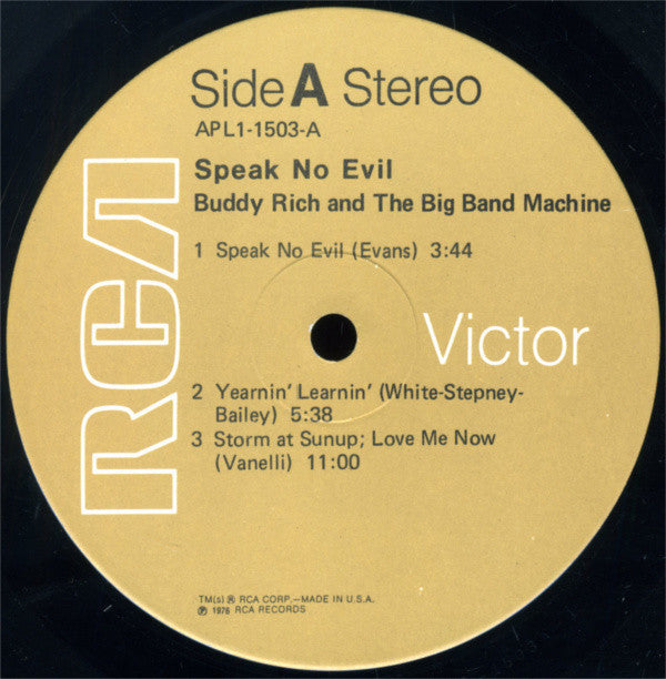 Buddy Rich And The Big Band Machine - Speak No Evil - LP