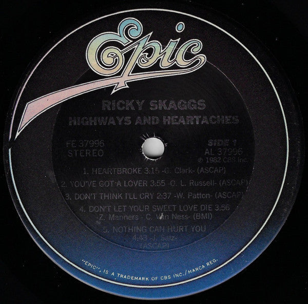 Ricky Skaggs - Highways & Heartaches - LP
