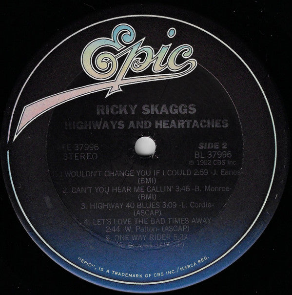 Ricky Skaggs - Highways & Heartaches - LP