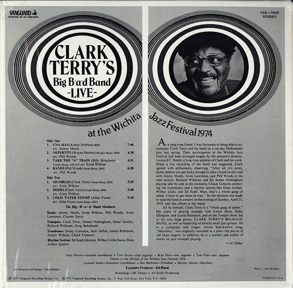 Clark Terry's Big B-a-d Band* - Clark Terry's Big-B-a-d-Band Live At The Wichita Jazz Festival 1974 - LP