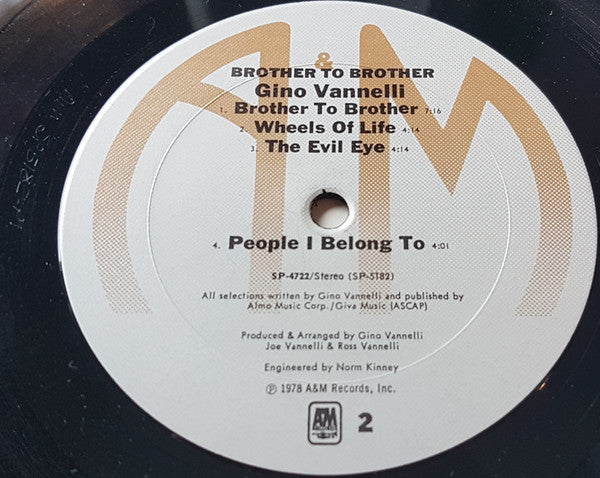 Gino Vannelli - Brother To Brother - LP