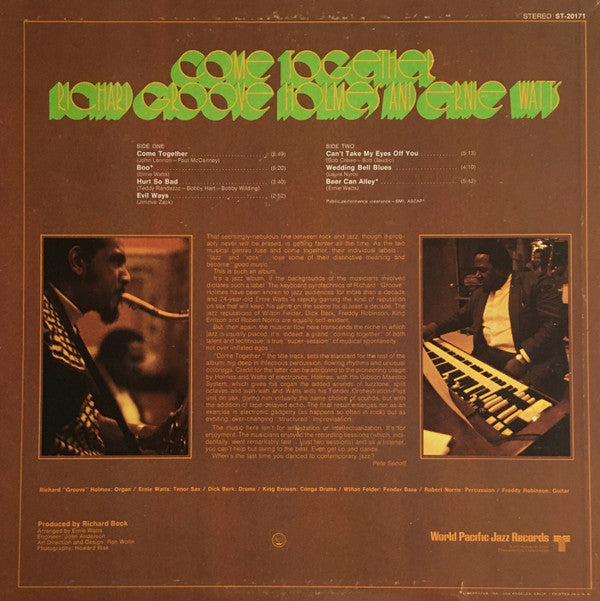 Richard "Groove" Holmes And Ernie Watts - Come Together - LP