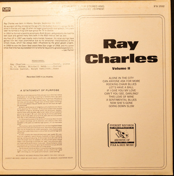 Ray Charles - Ray Charles Volume II - LP