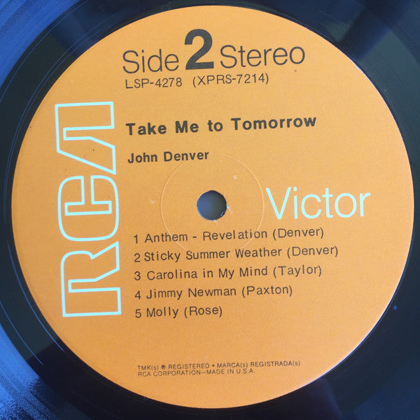 John Denver - Take Me To Tomorrow - LP