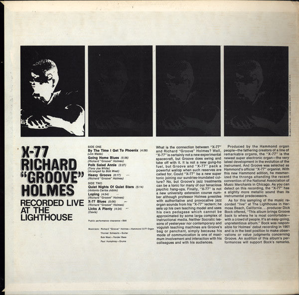 Richard "Groove" Holmes - X-77 (Recorded Live At The Lighthouse) - LP