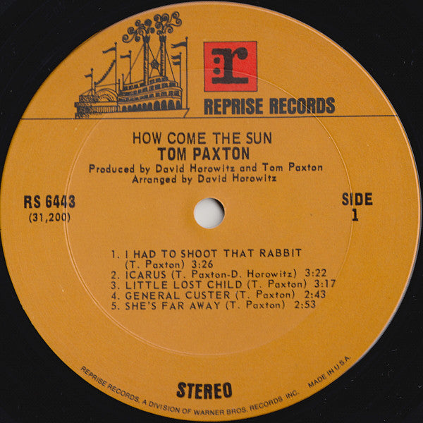 Tom Paxton - How Come The Sun - LP