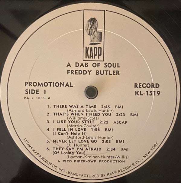 Freddy Butler - With A Dab Of Soul - LP