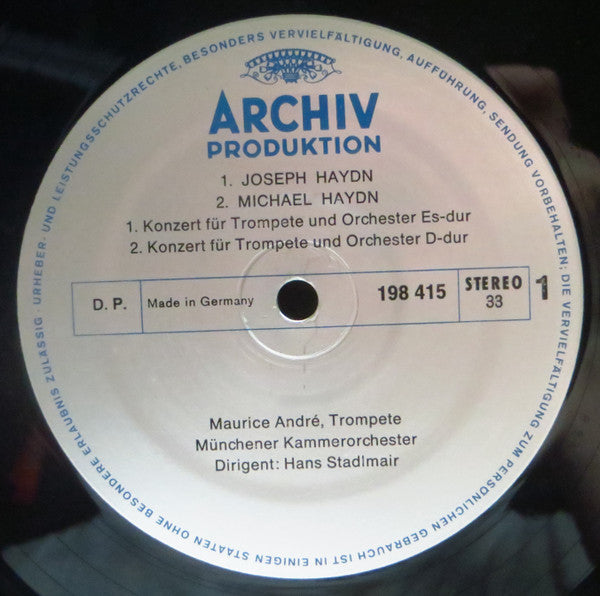 Joseph Haydn / Michael Haydn / Franz Xaver Richter / Johann Melchior Molter, Maurice André, Jost Michaels, Münchener Kammerorchester, Hans Stadlmair - Trompetenkonzerte / Klarinettenkonzert - LP