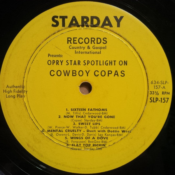 Cowboy Copas - Opry Star Spotlight On Cowboy Copas - LP