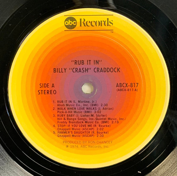 Billy "Crash" Craddock* - Rub It In - LP
