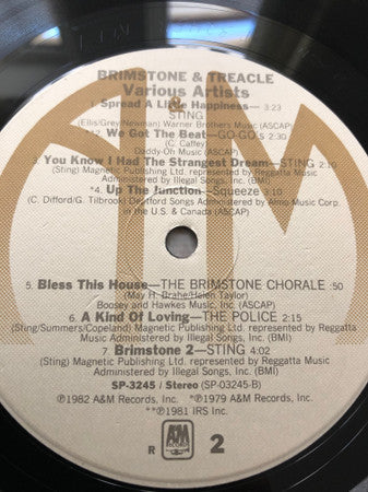 Various Featuring The Police, Sting, Go.Go's* & Squeeze  - Brimstone & Treacle (Original Soundtrack Album) - LP