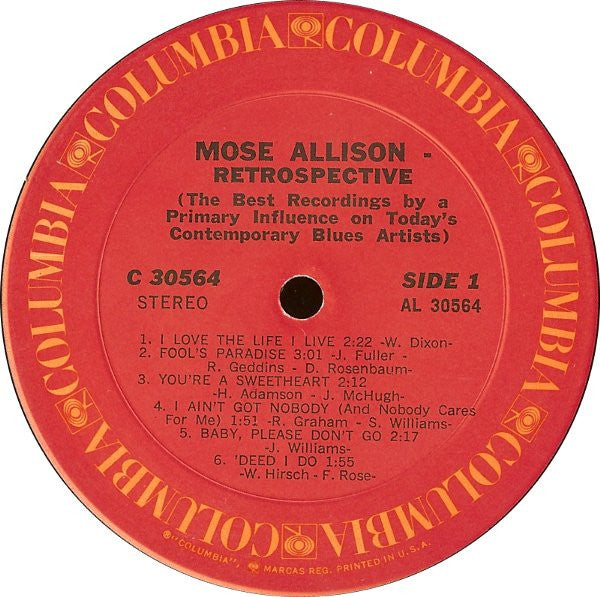 Mose Allison - Retrospective - LP