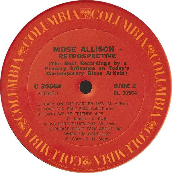 Mose Allison - Retrospective - LP