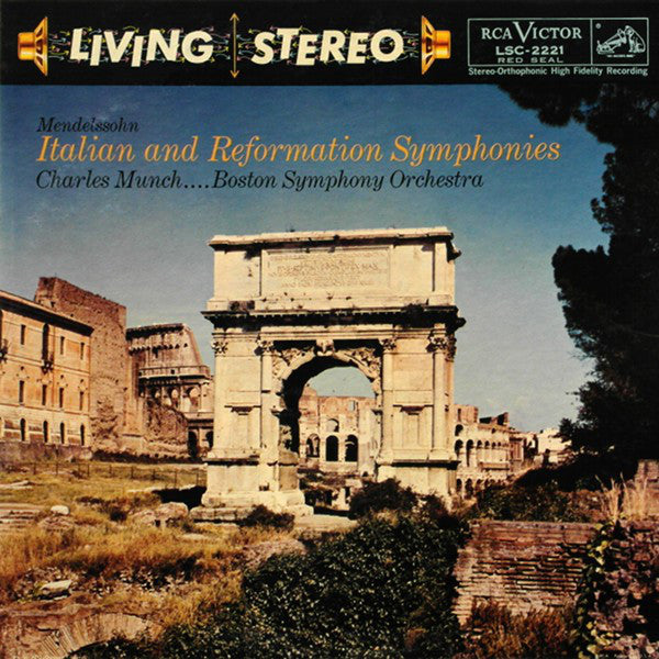 Mendelssohn* / Charles Munch, Boston Symphony Orchestra - Italian And Reformation Symphonies - LP