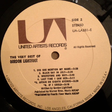 Gordon Lightfoot - The Very Best Of Gordon Lightfoot - LP