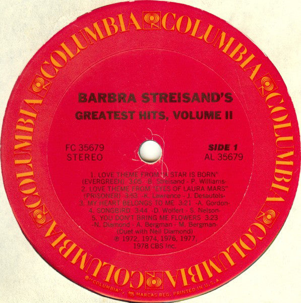 Barbra Streisand - Barbra Streisand's Greatest Hits - Volume 2 - LP