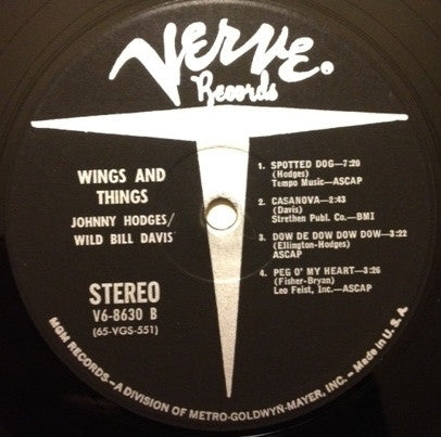 Johnny Hodges / Wild Bill Davis - Wings & Things - LP