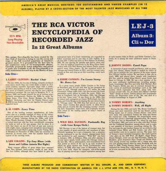 Various - The RCA Victor Encyclopedia Of Recorded Jazz: Album 3 - Cli To Dor - LP
