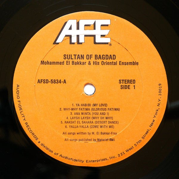 Mohammed El-Bakkar And His Oriental Ensemble* - Sultan Of Bagdad - LP