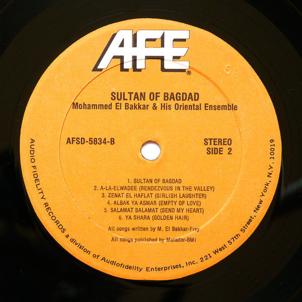 Mohammed El-Bakkar And His Oriental Ensemble* - Sultan Of Bagdad - LP