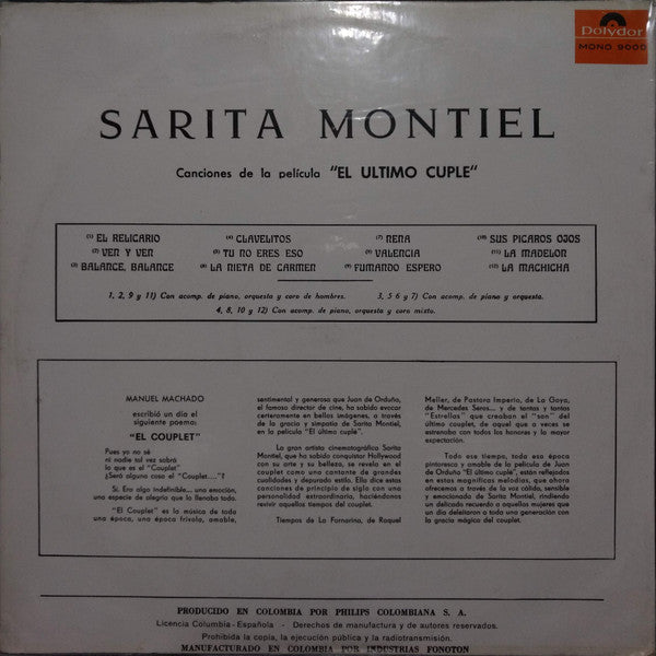 Sara Montiel - Canciones De La Película "El Último Cuplé" - LP