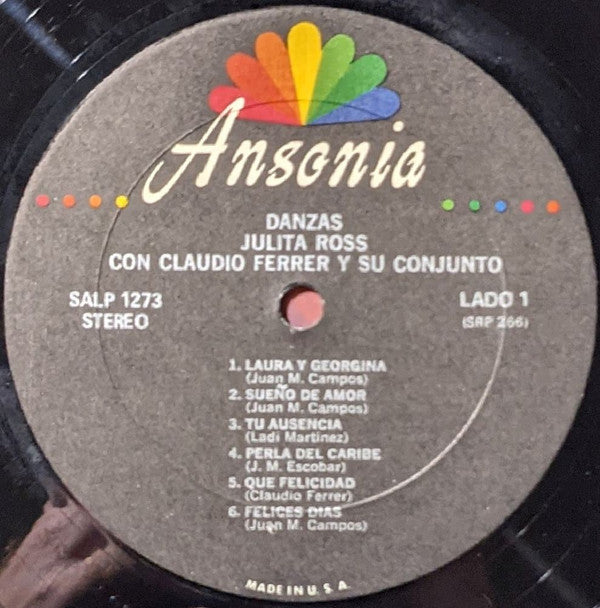 Julita Ross Con Claudio Ferrer Y Su Conjunto - Canta Danzas - LP