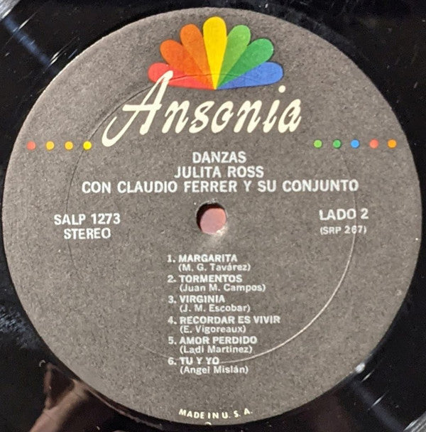 Julita Ross Con Claudio Ferrer Y Su Conjunto - Canta Danzas - LP