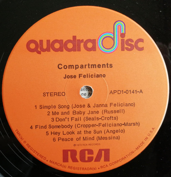 José Feliciano - Compartments - LP