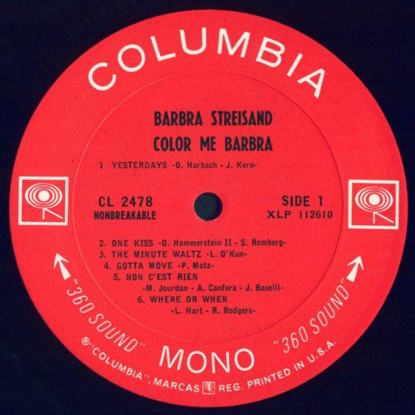 Barbra Streisand - Color Me Barbra - LP