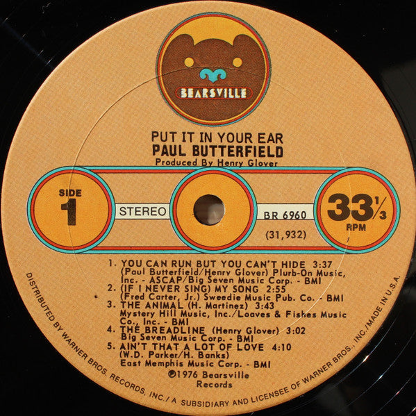 Paul Butterfield - Put It In Your Ear - LP