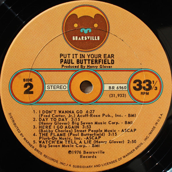 Paul Butterfield - Put It In Your Ear - LP