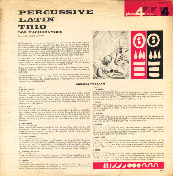 Los Machucambos - Percussive Latin Trio - LP
