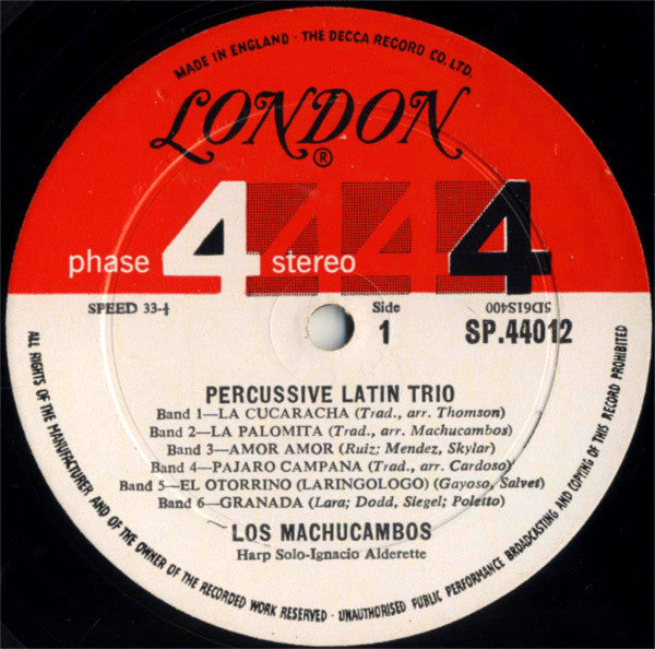 Los Machucambos - Percussive Latin Trio - LP
